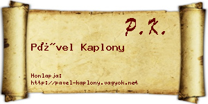 Pável Kaplony névjegykártya